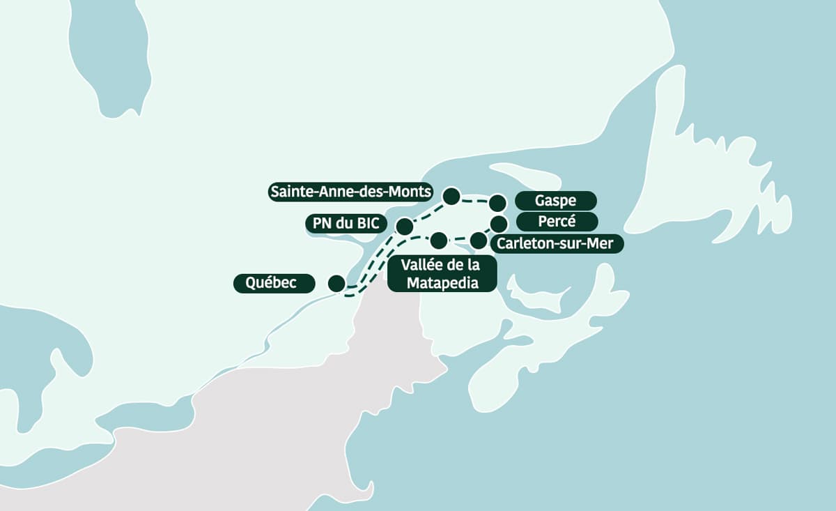 itineraire gaspésie 15 jours