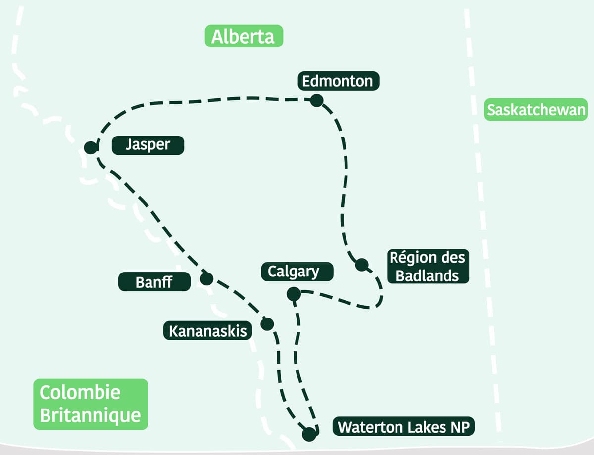 Itinéraire en Alberta